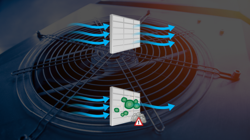 Sauberer Filter und verschmutzter Filter
